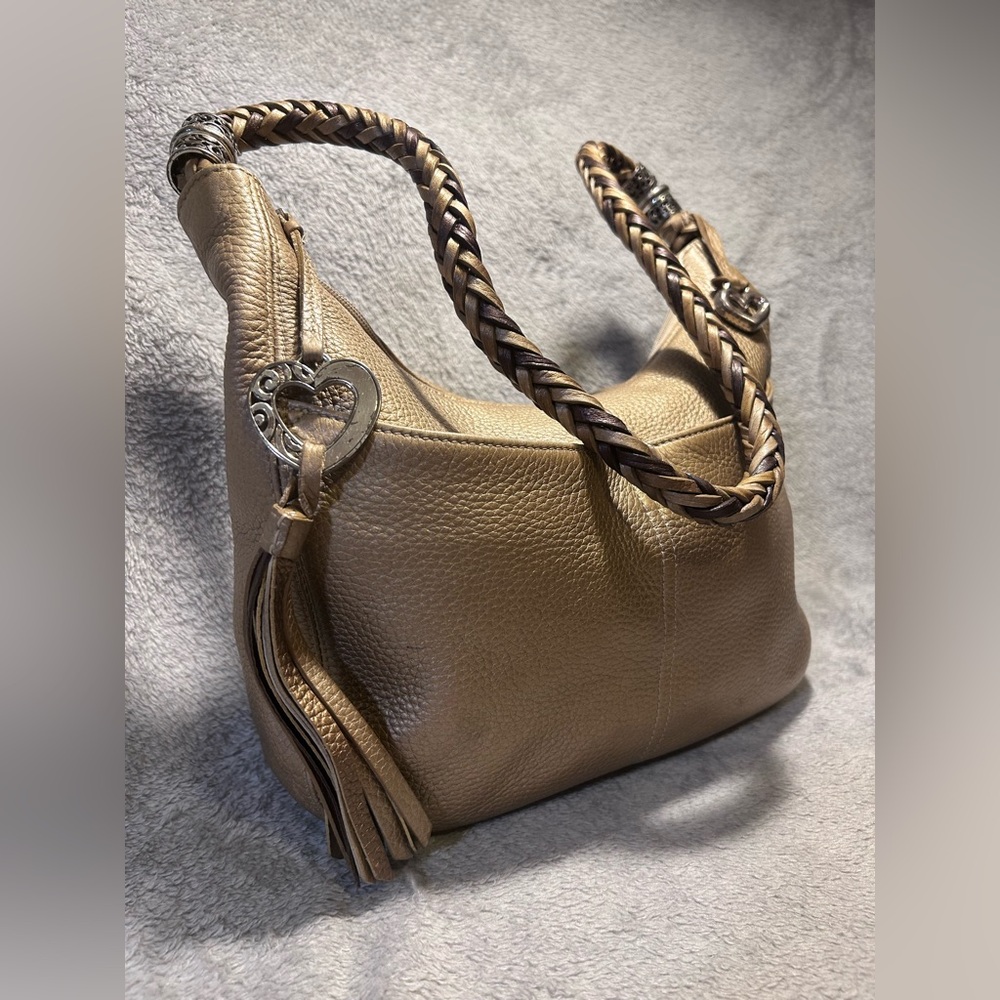 Brighton Barbados Genuine Leather Ziptop Hobo - Picture 3 of 9